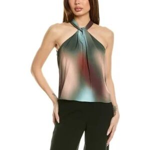 LNA Multicolor Dark Pastel Halter Blouse